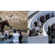 Left: Haitian immigrants have excessive forced used on them by U.S. Border Patrol. Right: Ukrainian refugees peacefully and safely arriving in the U.S.